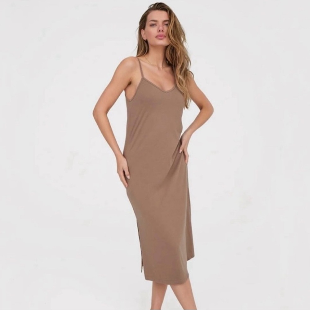 MATE the Label Organic Cotton Tan Maxi Dress